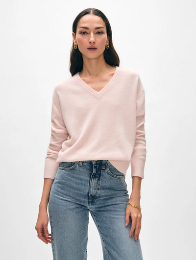 Cashmere V Neck - Pink Sand