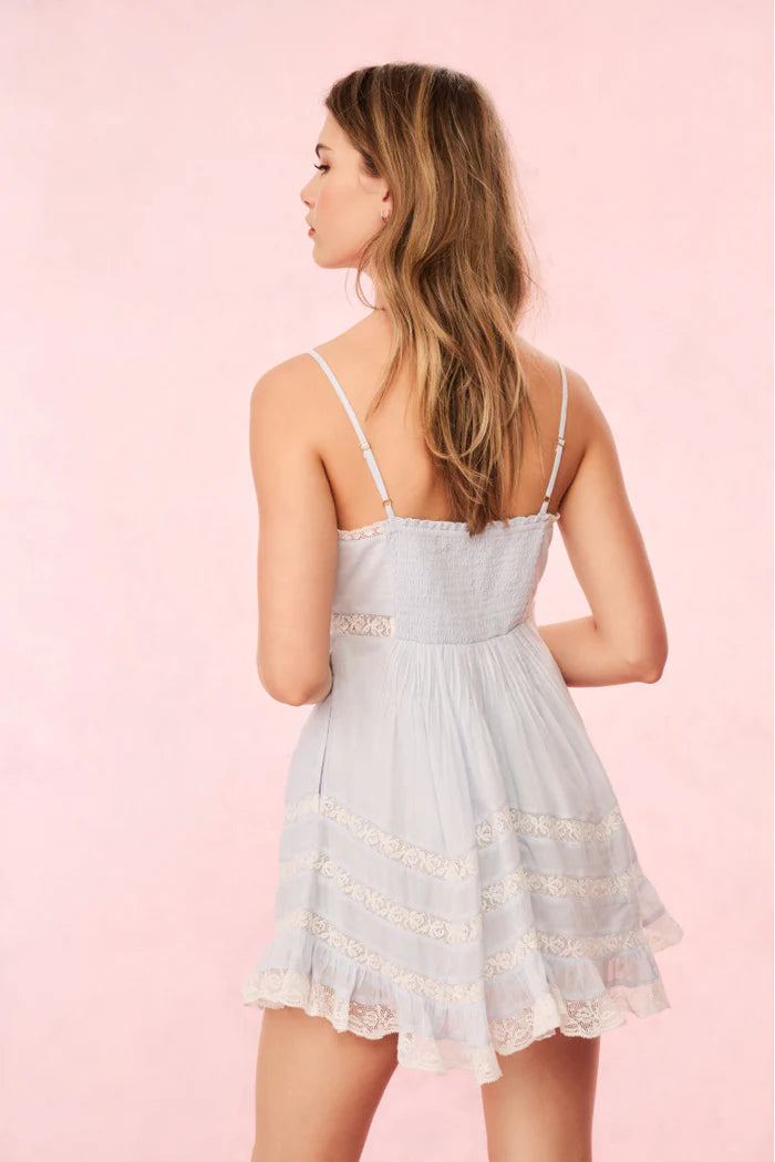 Alonna Cotton Lace-Trimmed Mini Dress