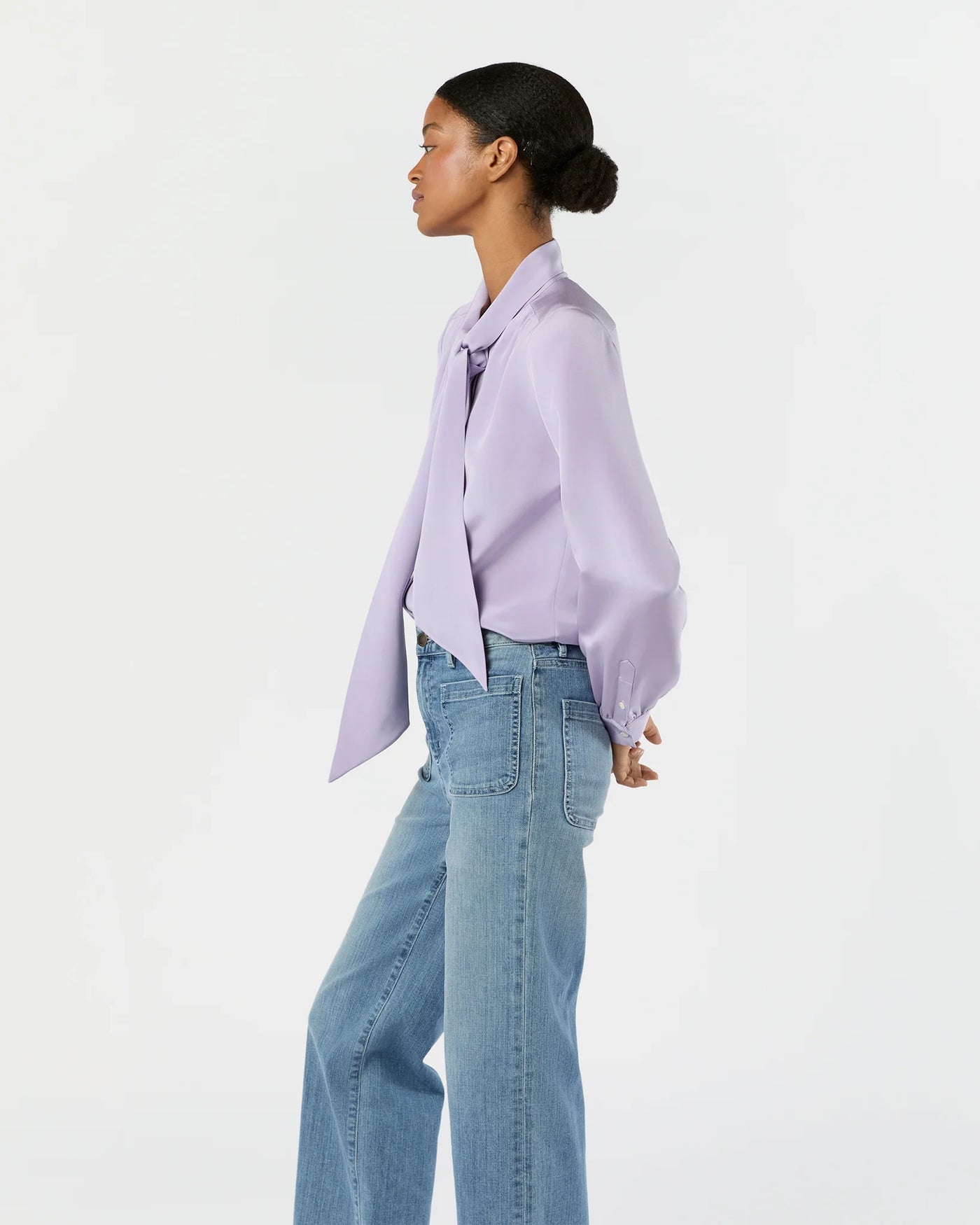 Tie Neck Blouse - Lavendar
