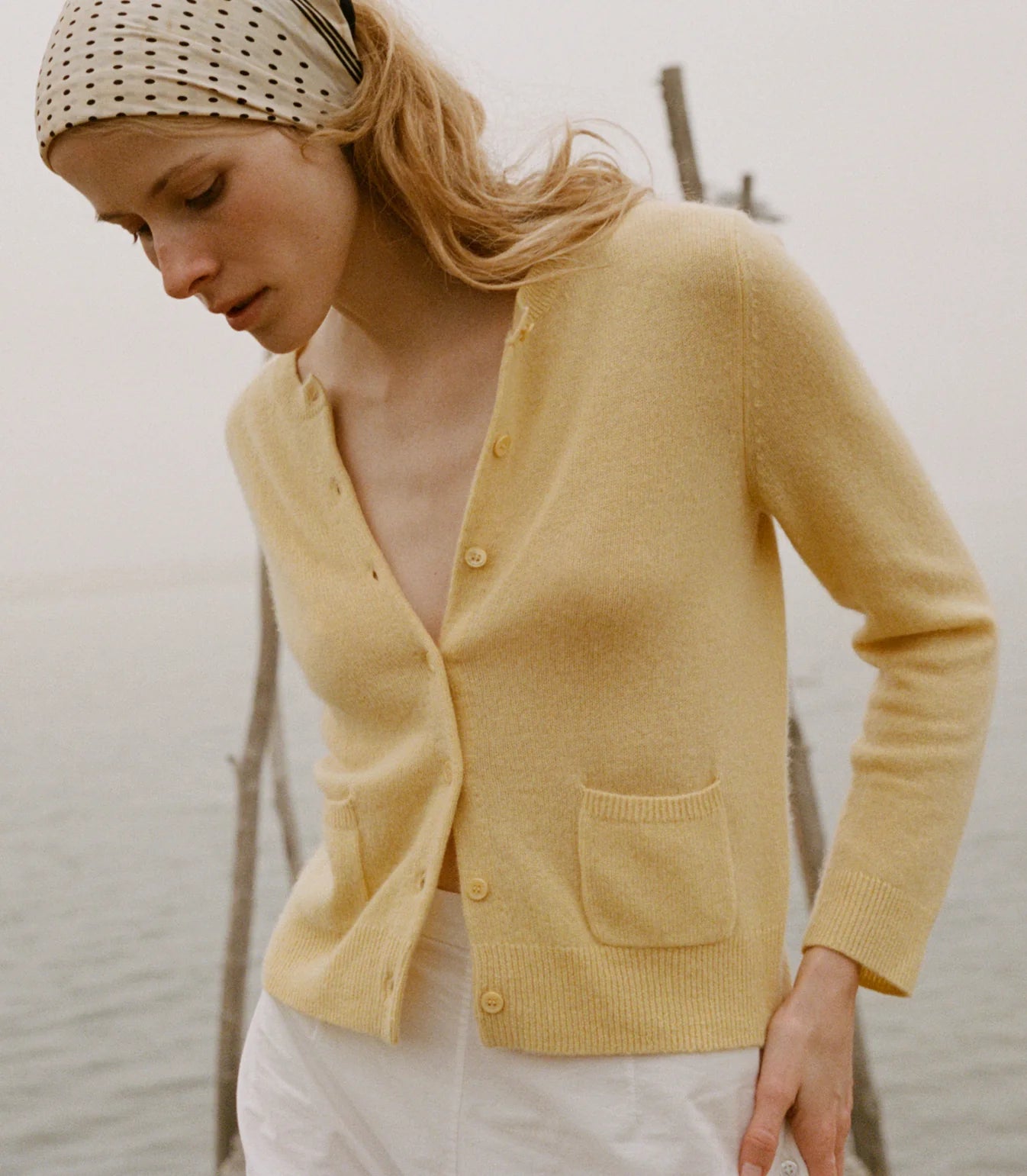 Freya Cashmere Cardigan - Lemon Chiffon