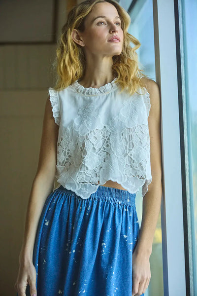 Francesca Top - White Embroidery