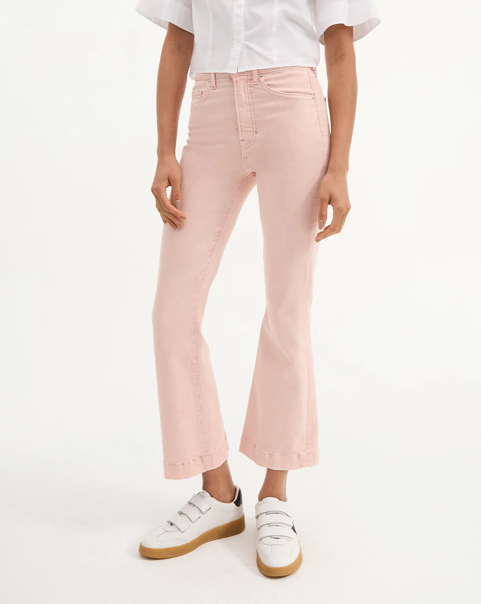 Carson High Rise Ankle Flare - Stoned Pink Shell