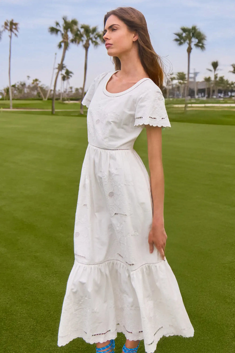 hunter bell marley embroidered midi dress Marley Summer Embroidery Dress