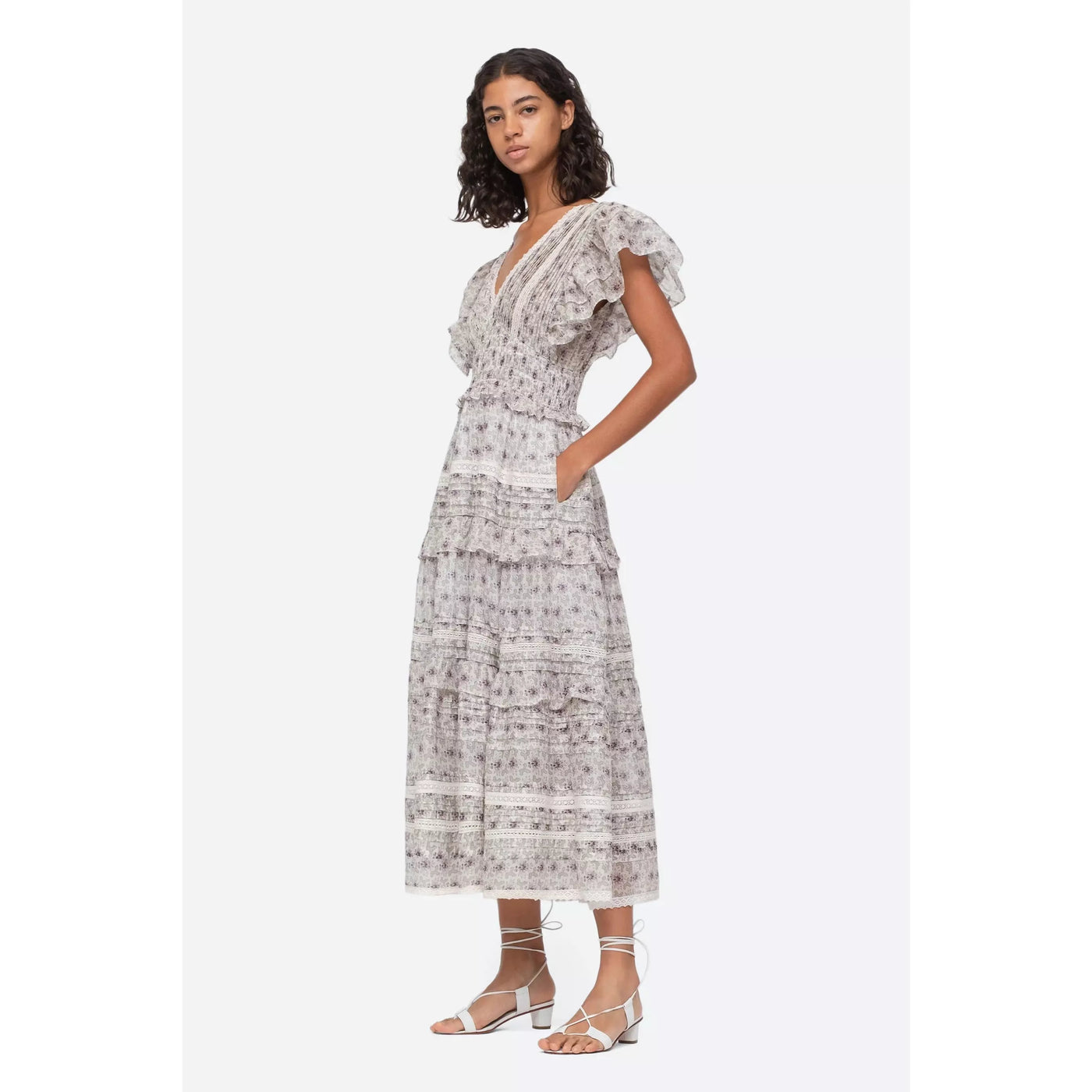 Yvonne Print Flutter Sleeve Dress