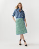 Quilted Adley Wrap Skirt - Green/Blue Sambourne Liberty Fabric