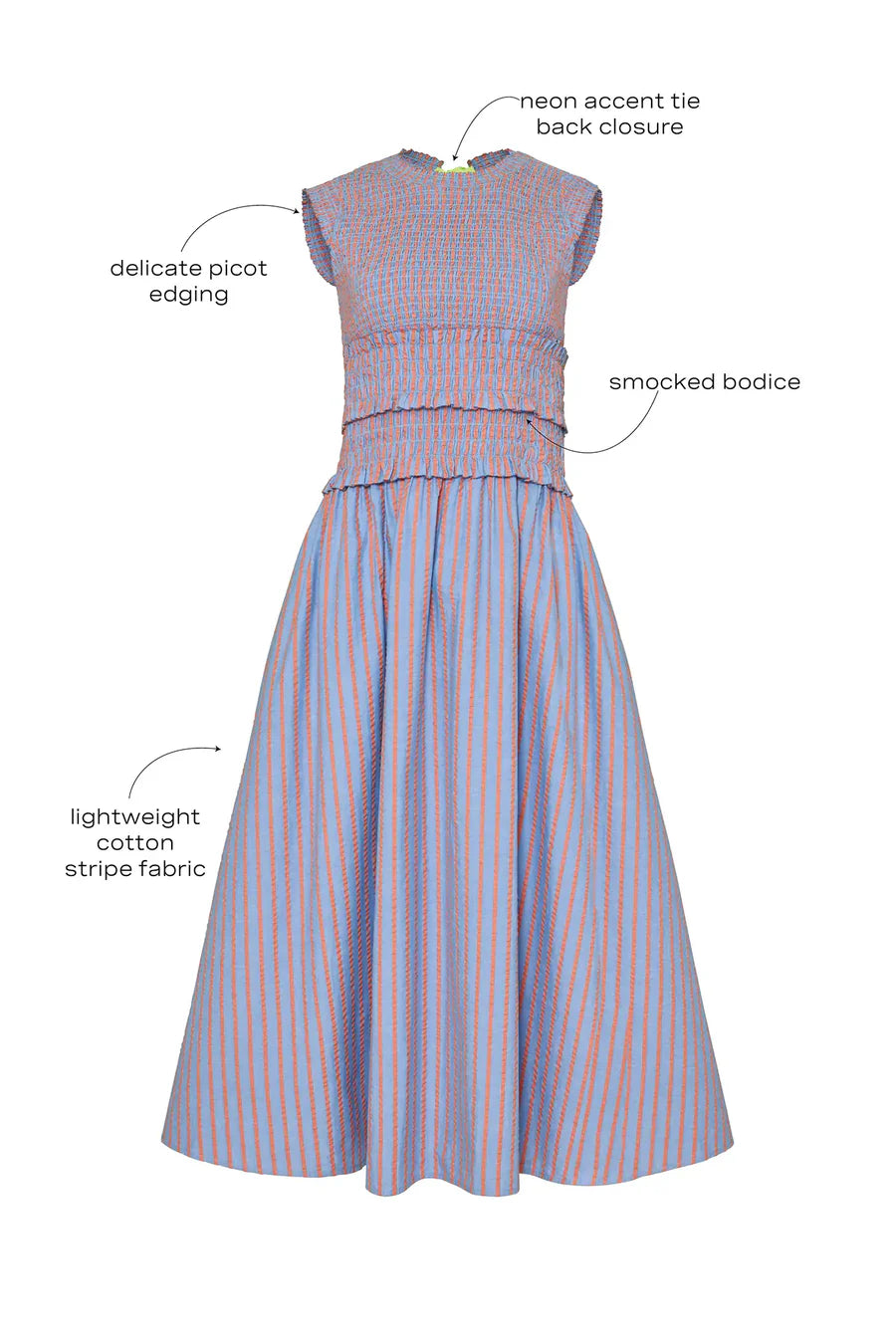 Louise Dress - Beach Stripe