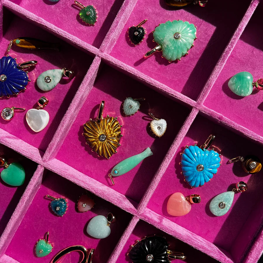 Malene Heart Charm, Pendant - Tiger's Eye