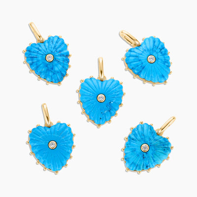 Malene Heart Pendant Charm - Howlite