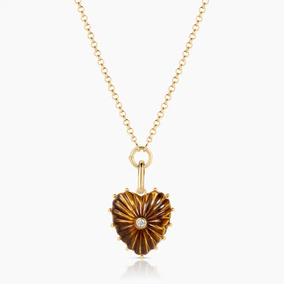 Malene Heart Charm, Pendant - Tiger's Eye