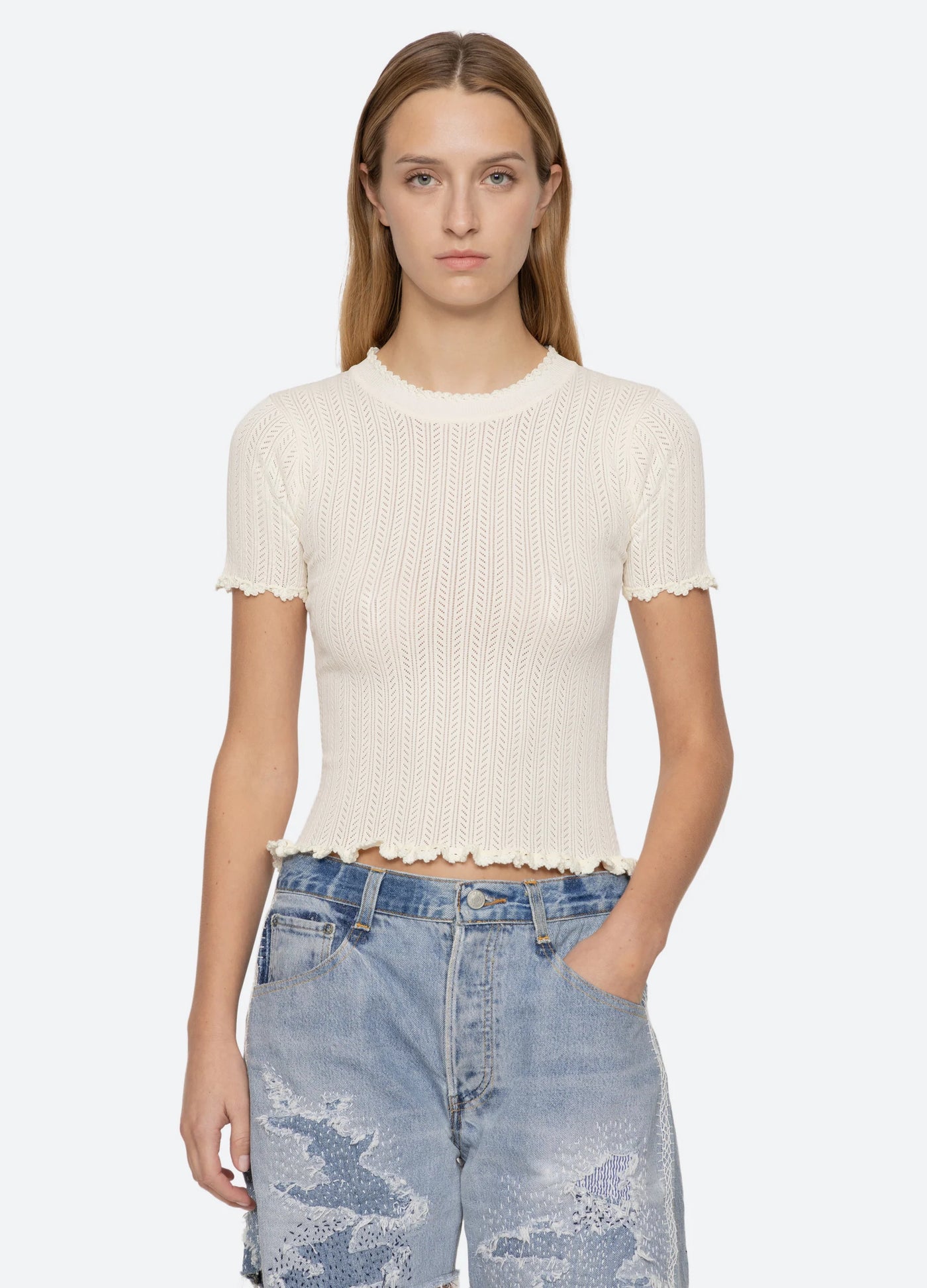 Abbie Short Sleeve Knit Tee