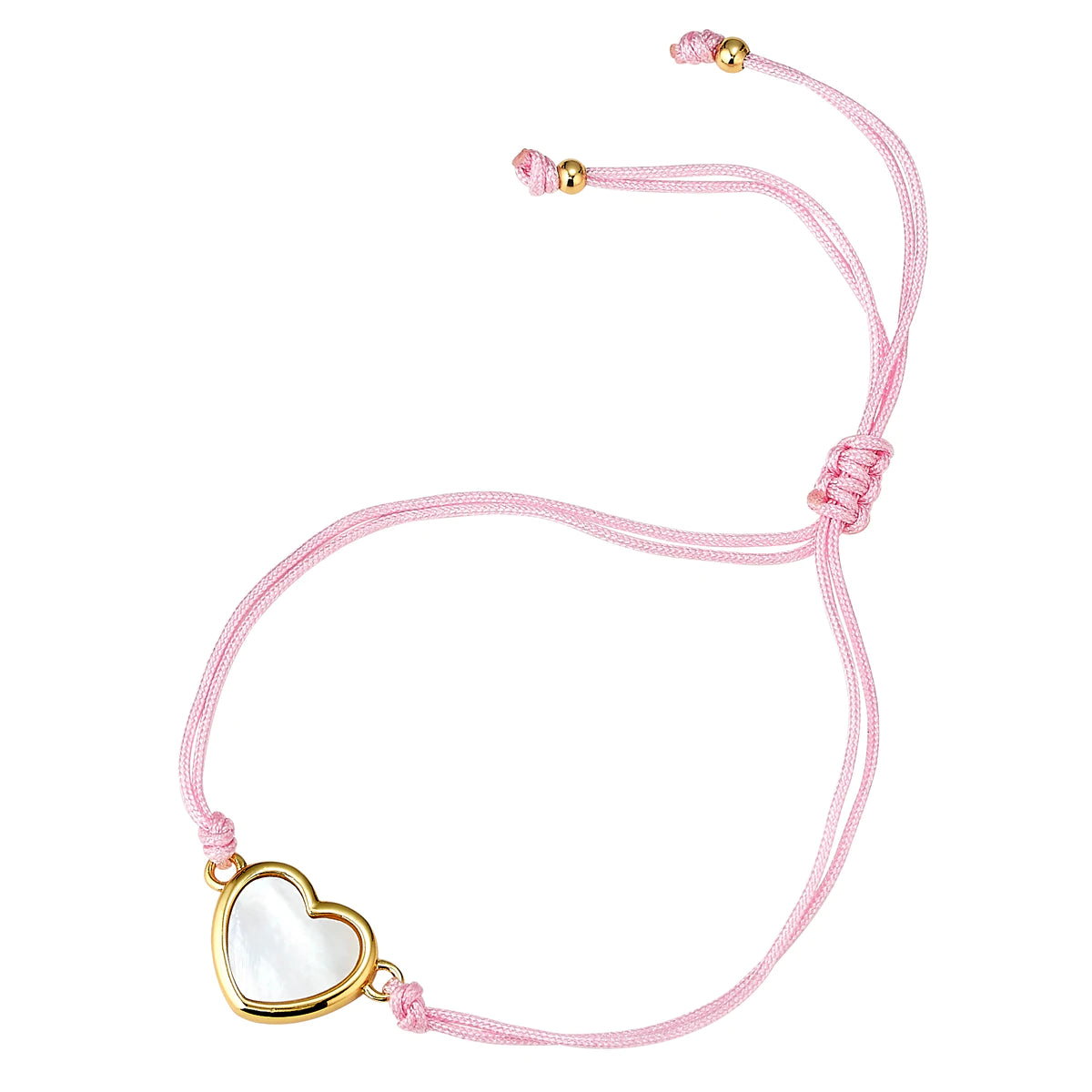 Pink Cord Heart Bracelet